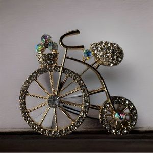 Bejeweled Unicycle Brooch